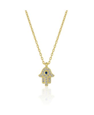 Spero London Hamsa Hand Necklace Sterling Silver