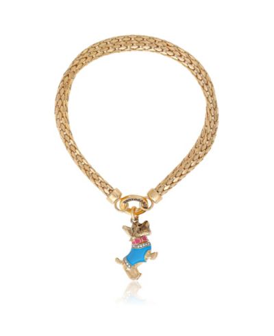 Браслет Juicy Couture с двойной цепью и подвеской в виде собаки