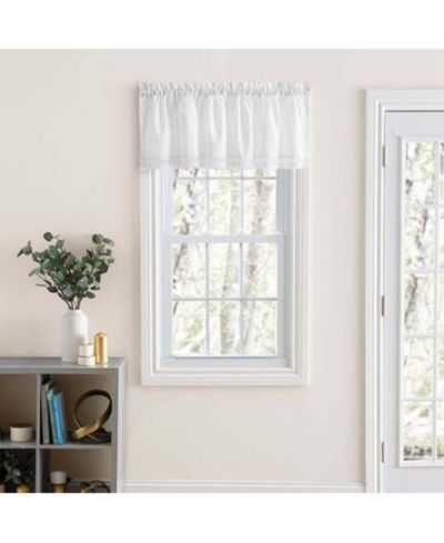Ellis Curtain Fabric Intricate Brush Fringe, 1.5" Rod Pocket, Tailored Valance