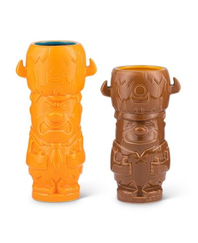 Geeki Tikis The Flintstones Mug Set | Fred and Barney Tiki Mugs | Holds 28 Ounces