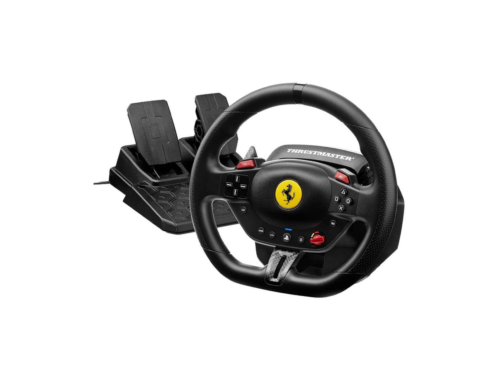 Thrustmaster T98 Ferrari 296 GTB Wired Force Feedback Racing Wheel and Pedal Set for PS4, PS5, and PC