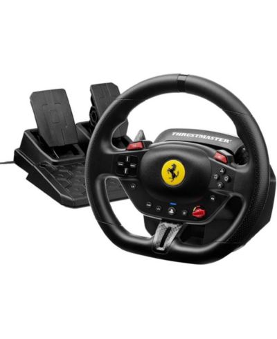 Thrustmaster T98 Ferrari 296 GTB Wired Force Feedback Racing Wheel and Pedal Set for PS4, PS5, and PC