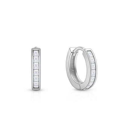 Серьги-кольца Tiny Blessings Sterling Silver с CZ 11mm channel cut huggie