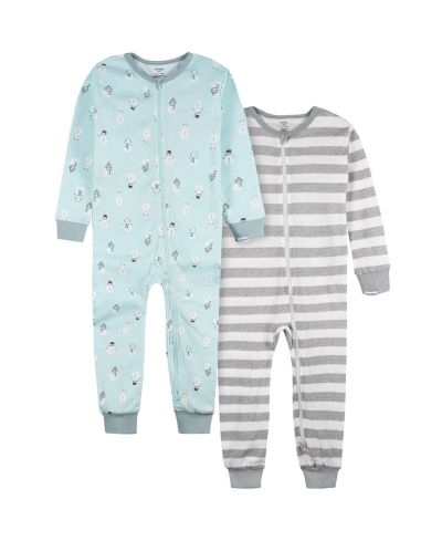 Детская пижама Gerber для мальчиков, комплект из 2 штук, Blue Snowman