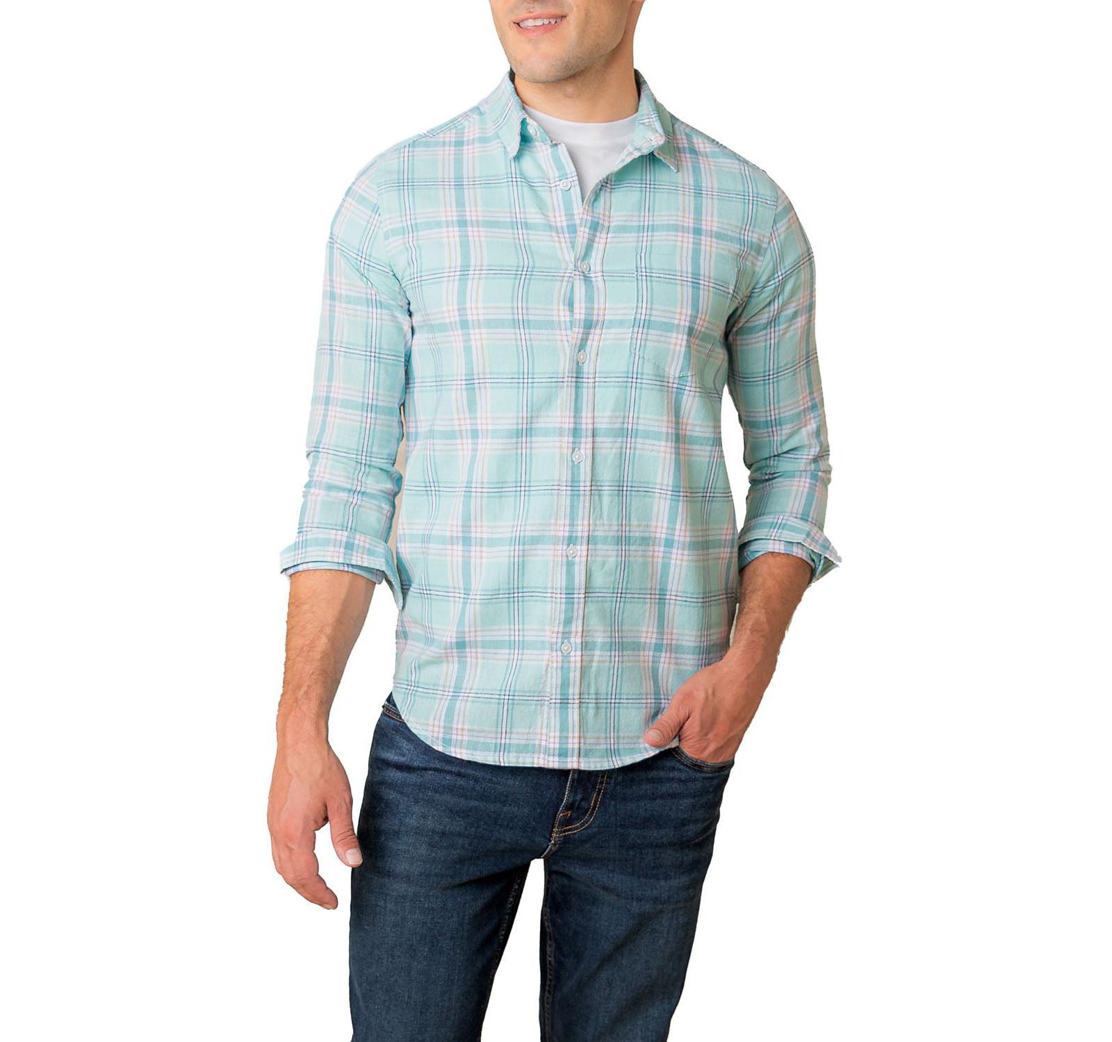 Hope & Henry Men's Hope and Henry Linen Long Sleeve Button Down Shirt
