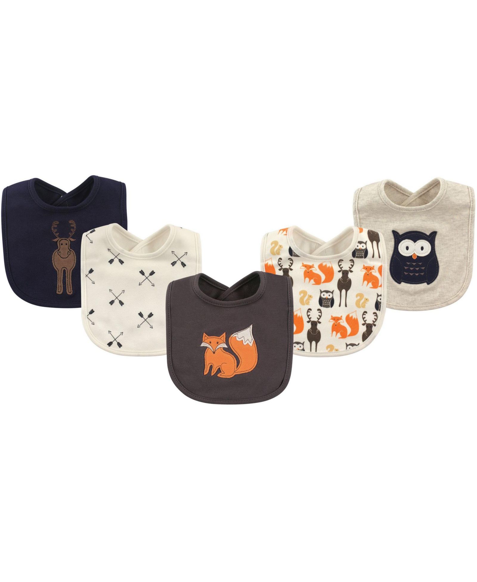 Hudson Baby Boys 5Pk Interlock Bibs