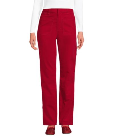 Lands' End Petite Corduroy High Rise Rail Straight Leg Pants