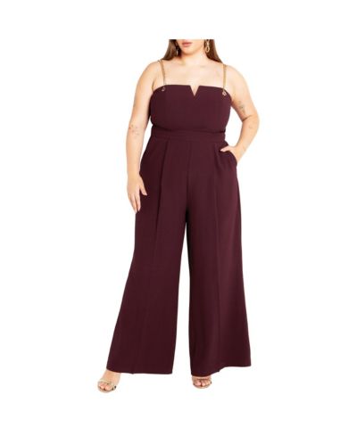 Комбинезон CITY CHIC Plus Size Ann Chain Sleeveless Wide Leg
