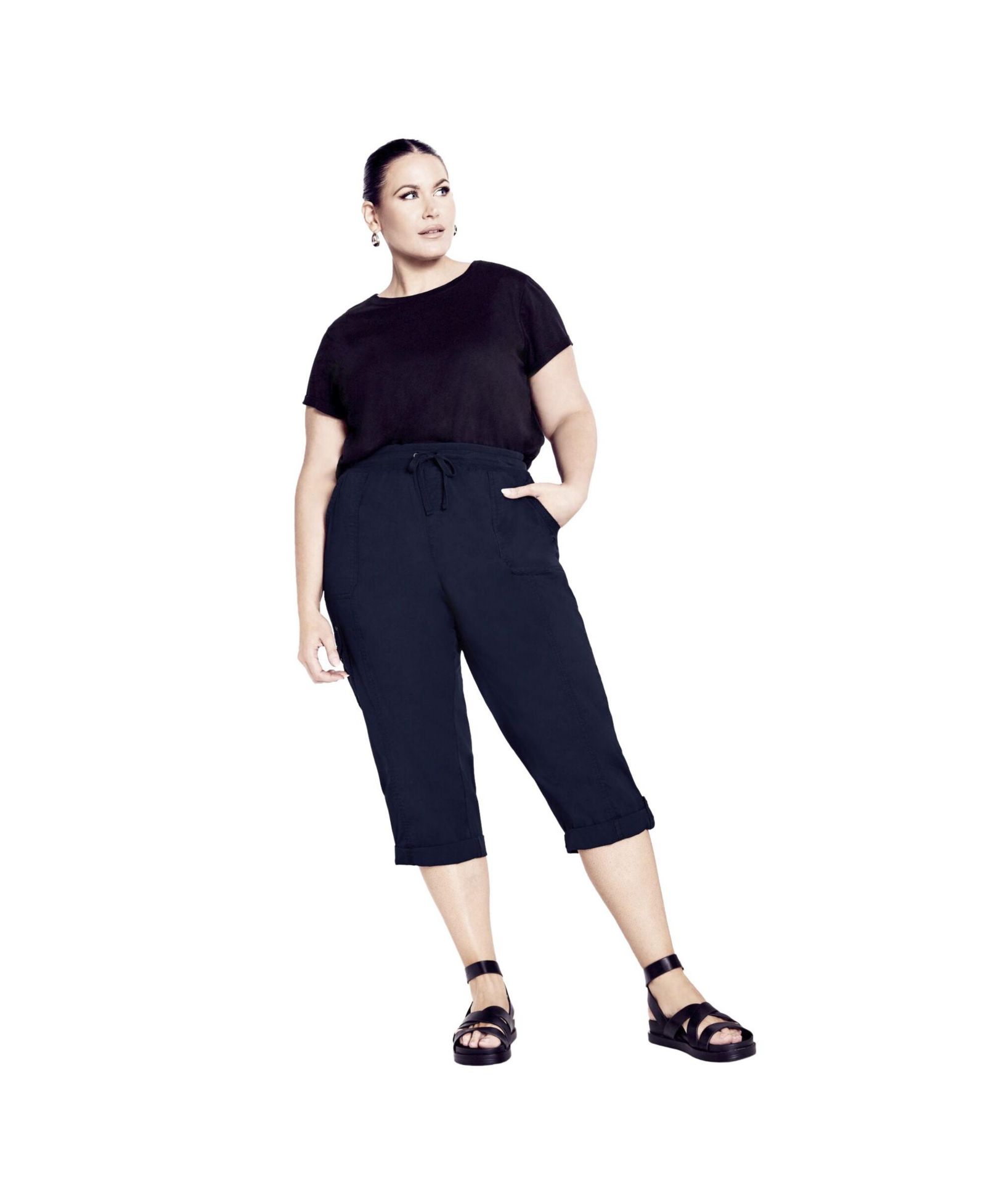 Женские хлопковые брюки-капри Avenue Plus Size Roll Up