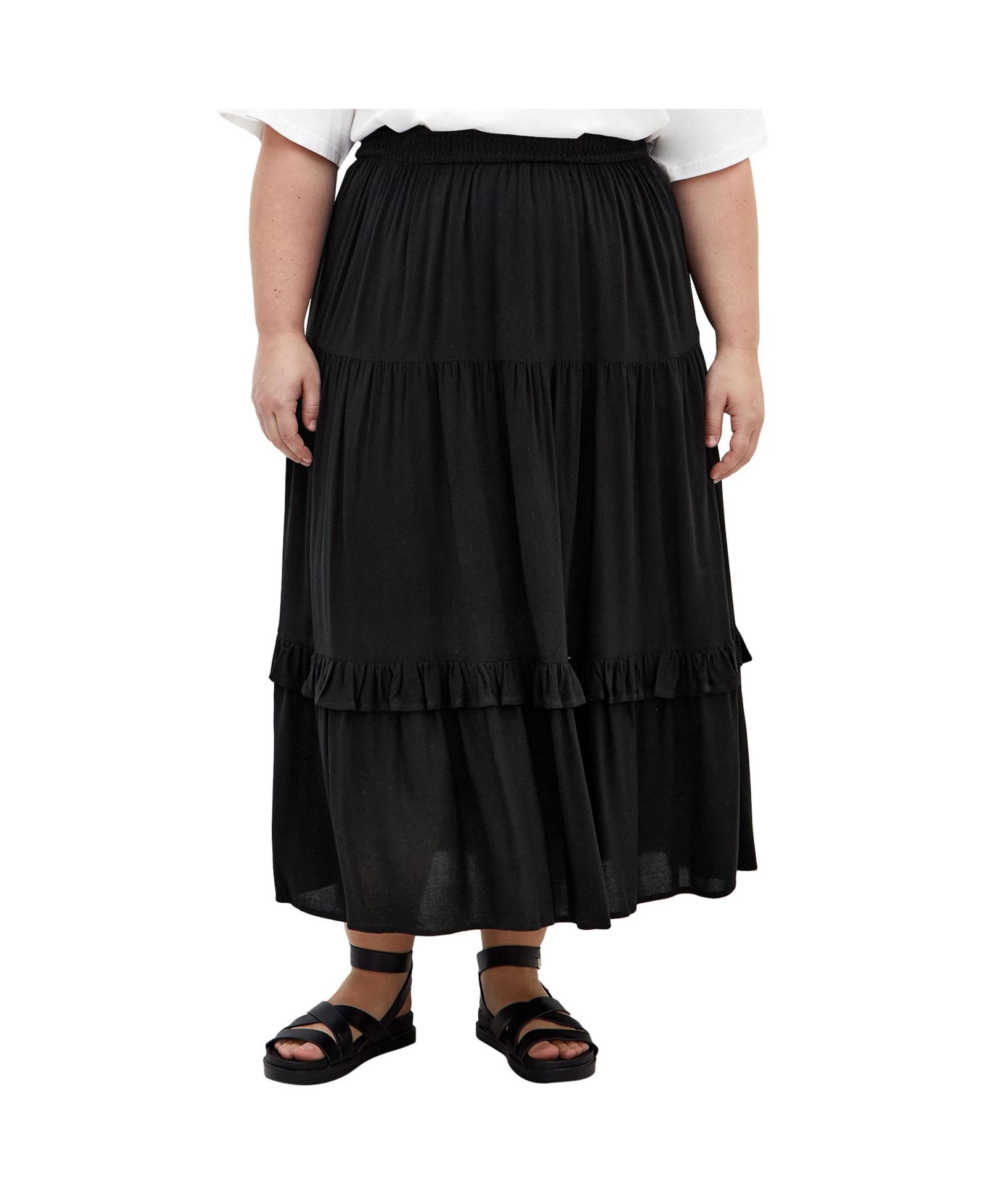 CITY CHIC Plus Size Devine Beauty Plain Skirt