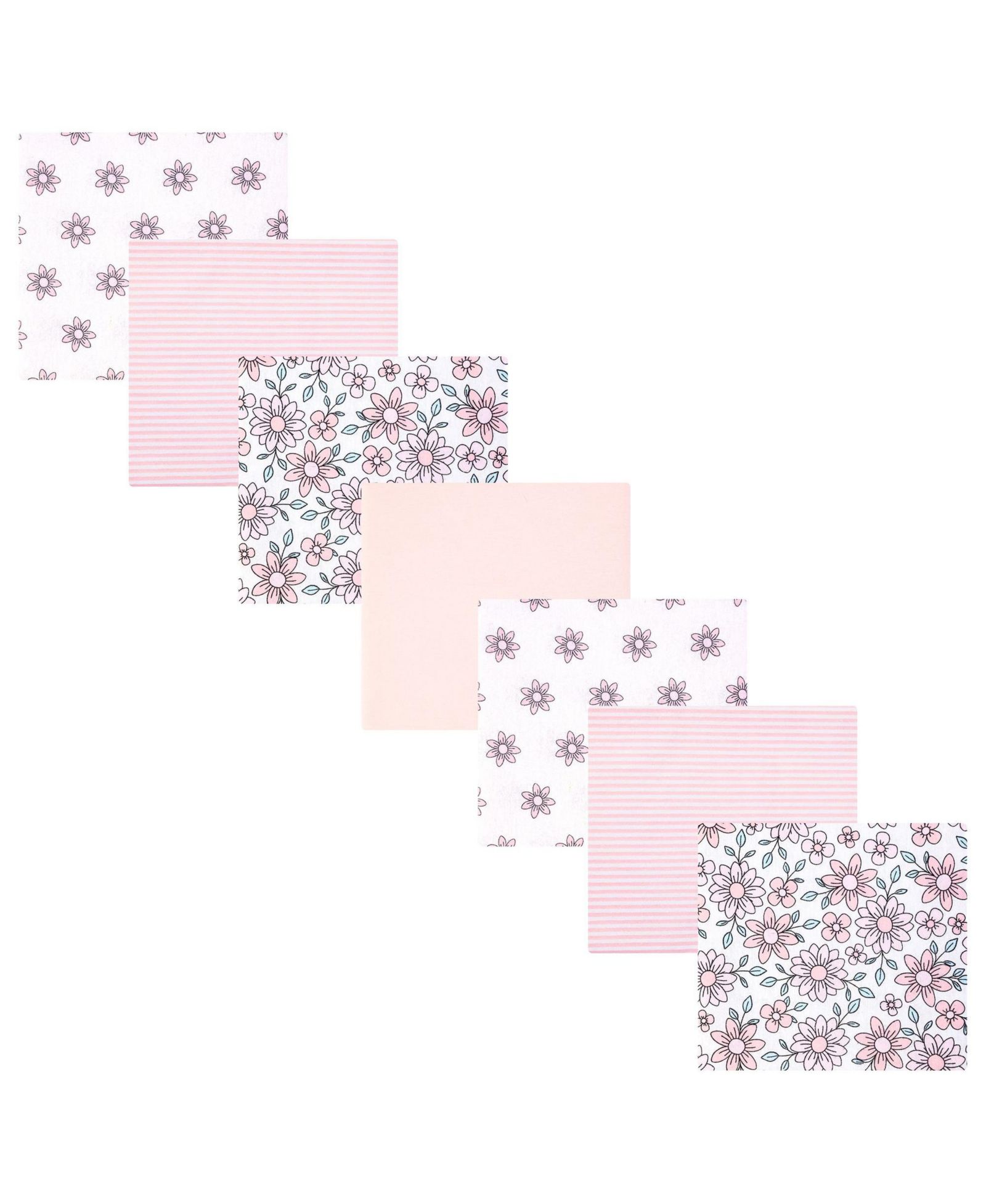 Hudson Baby Cotton Flannel Receiving Blankets 7-Pack Bundle, Floral