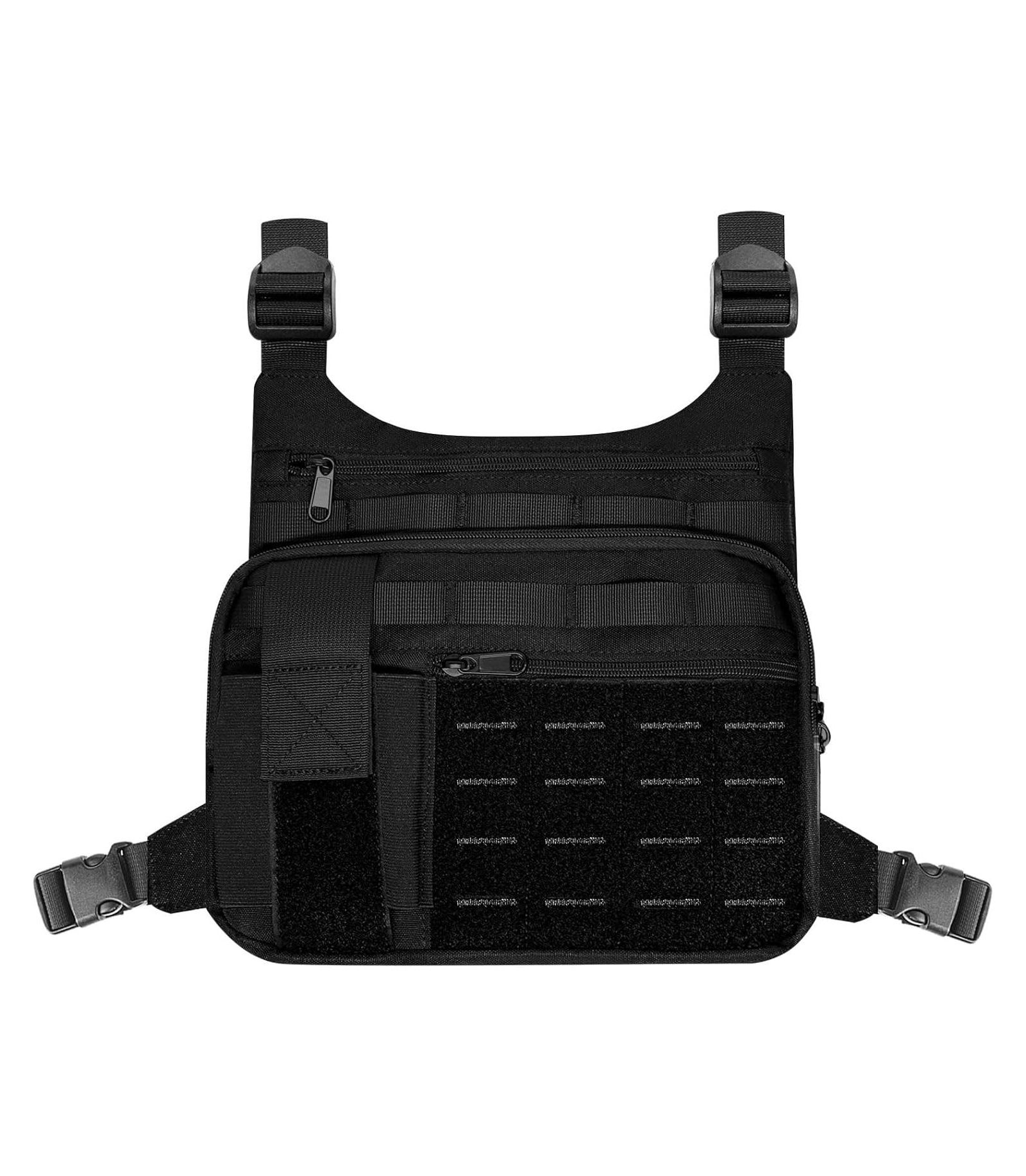 BATFOX Lightweight Tactical Chest Bag, Water-Resistant Running Vest Pack with Phone Holder for Men & Women (Graphite)
