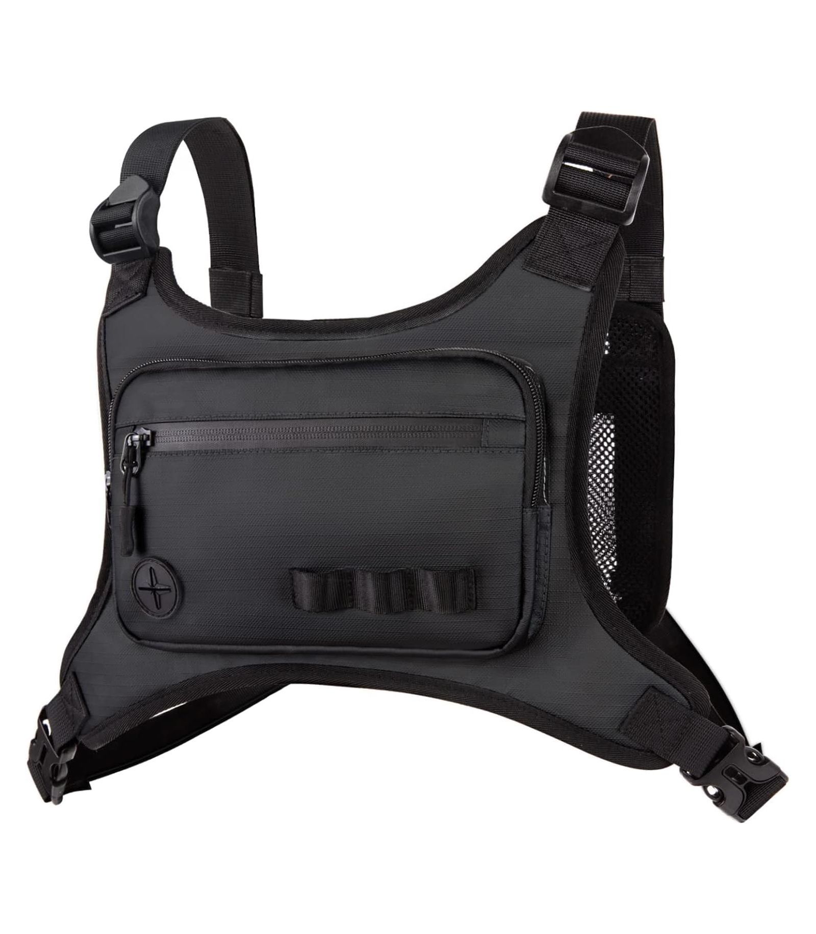 BATFOX Lightweight Water-Resistant Running Chest Pack with Phone Holder for Men and Women - Front Vest Bag for Cycling, Hiking, Jogging, Skiing