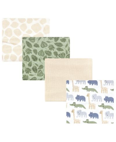 Набор фланелевых пеленок Hudson Baby Cotton, 4 шт., Wild Leaf Safari