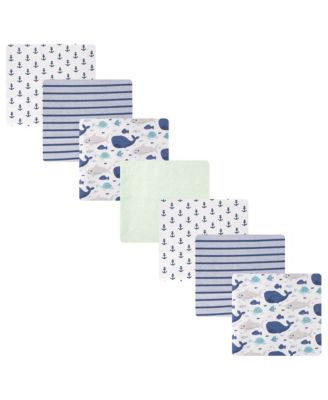 Hudson Baby хлопковые фланелевые пеленки набор 7 шт, Sea Friends, One Size