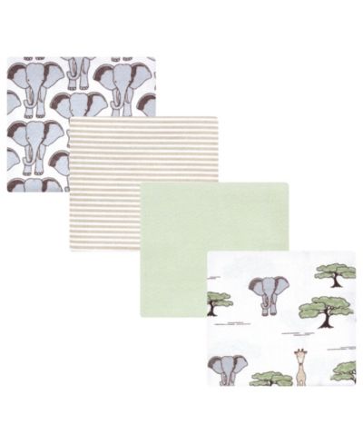 Hudson Baby комплект из 4 хлопковых фланелевых одеял Wild Safari Adventures One Size