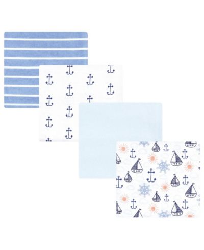 Hudson Baby Фланелевые одеяла для младенцев 4-Pack Cotton