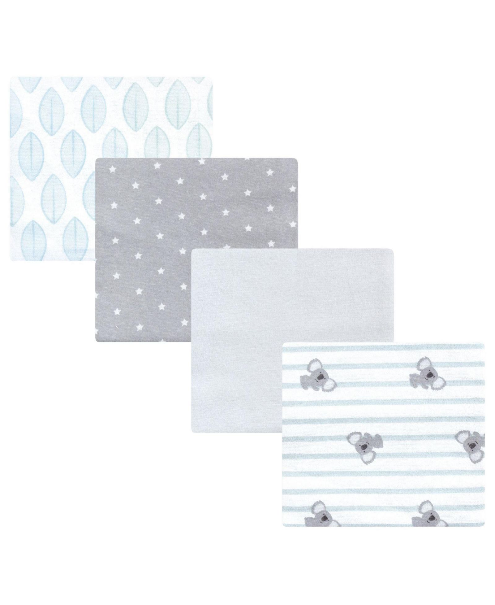 Hudson Baby Cotton Flannel Receiving Blankets 4-Pack, Koala Stripe , One Size