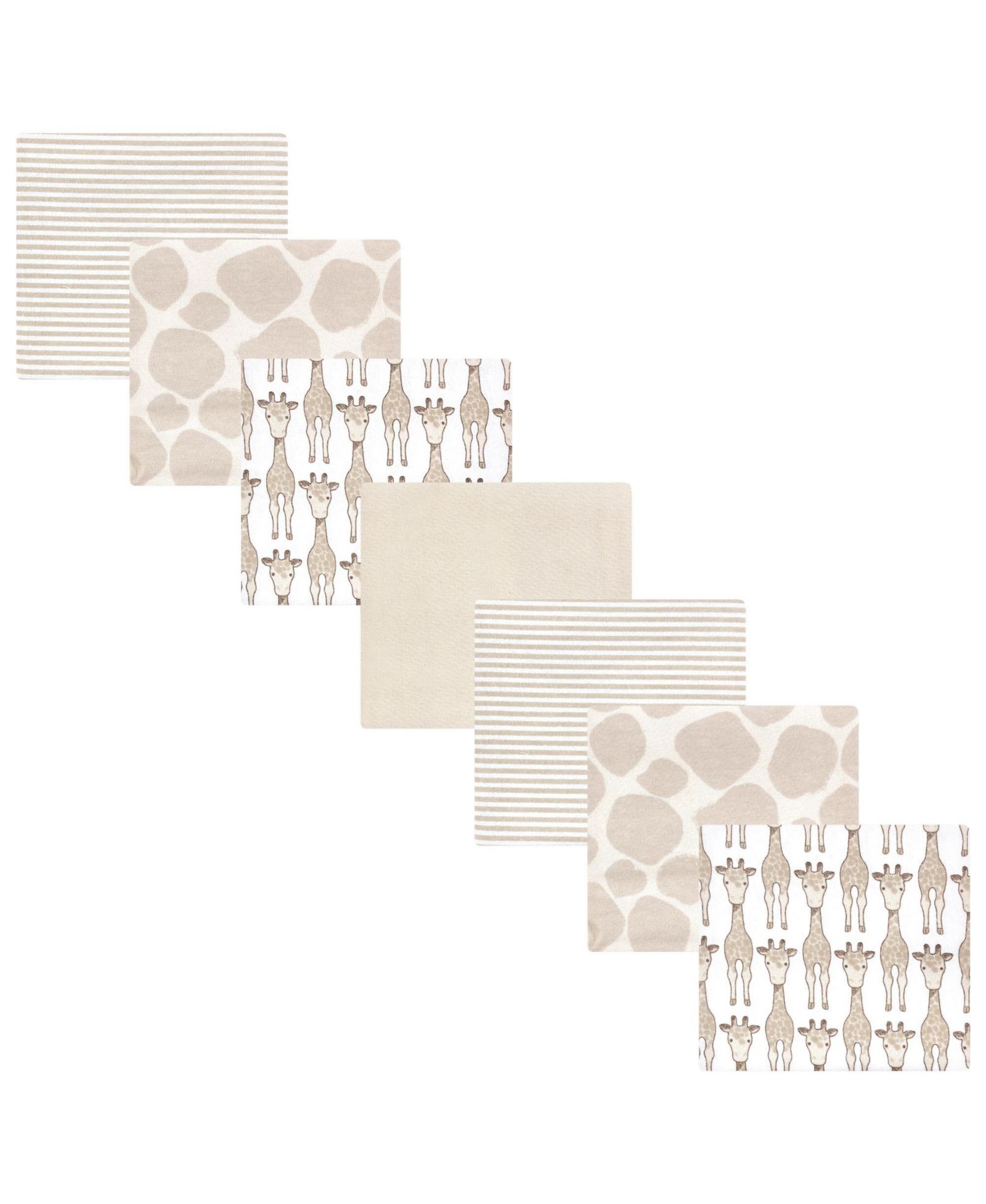 Hudson Baby Cotton Flannel Receiving Blankets 7-Pack Bundle, Giraffe , One Size