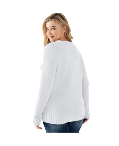 Свитер ellos Plus Size Button Y-Neck