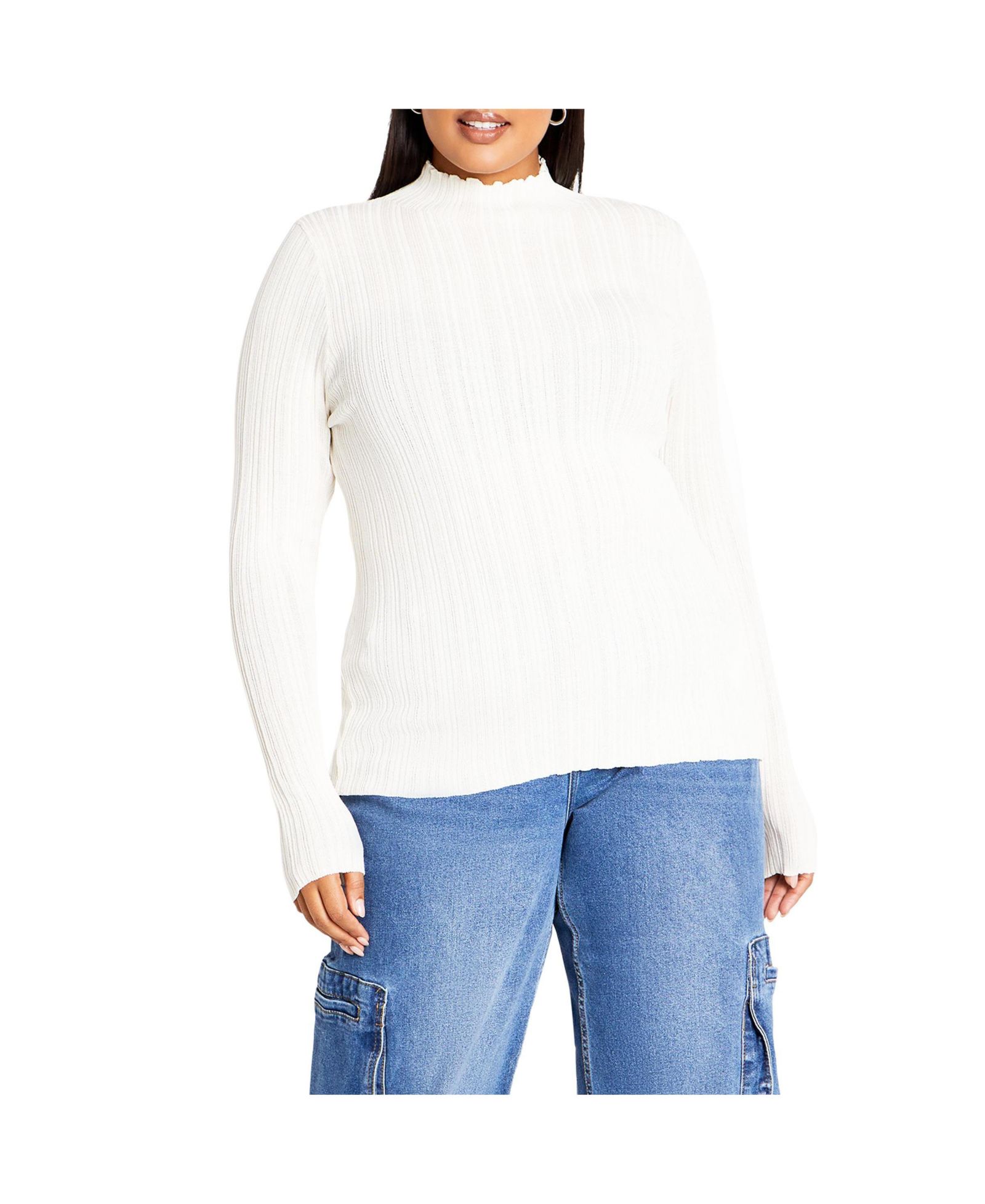 CITY CHIC Plus Size Crinkle Knit Sweater