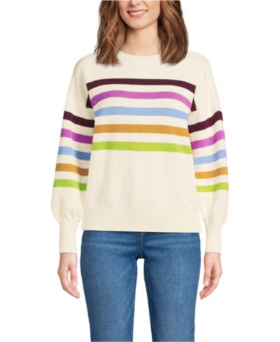 Lands' End Women's Petite Drifter Jersey Crewneck Sweater