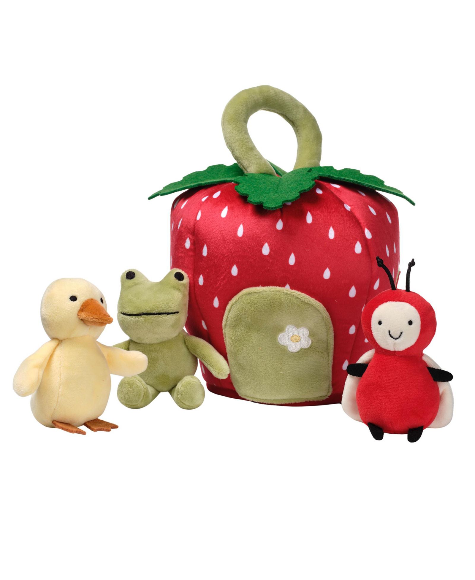 Lambs & Ivy Strawberry 10" Interactive Plush Playset, 4-Piece Set