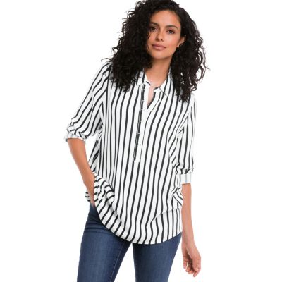 ellos Women's Button Placket Popover Tunic