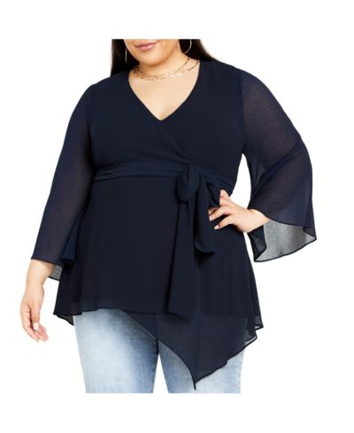 CITY CHIC Plus Size Arya Wrap Tie Waist Top