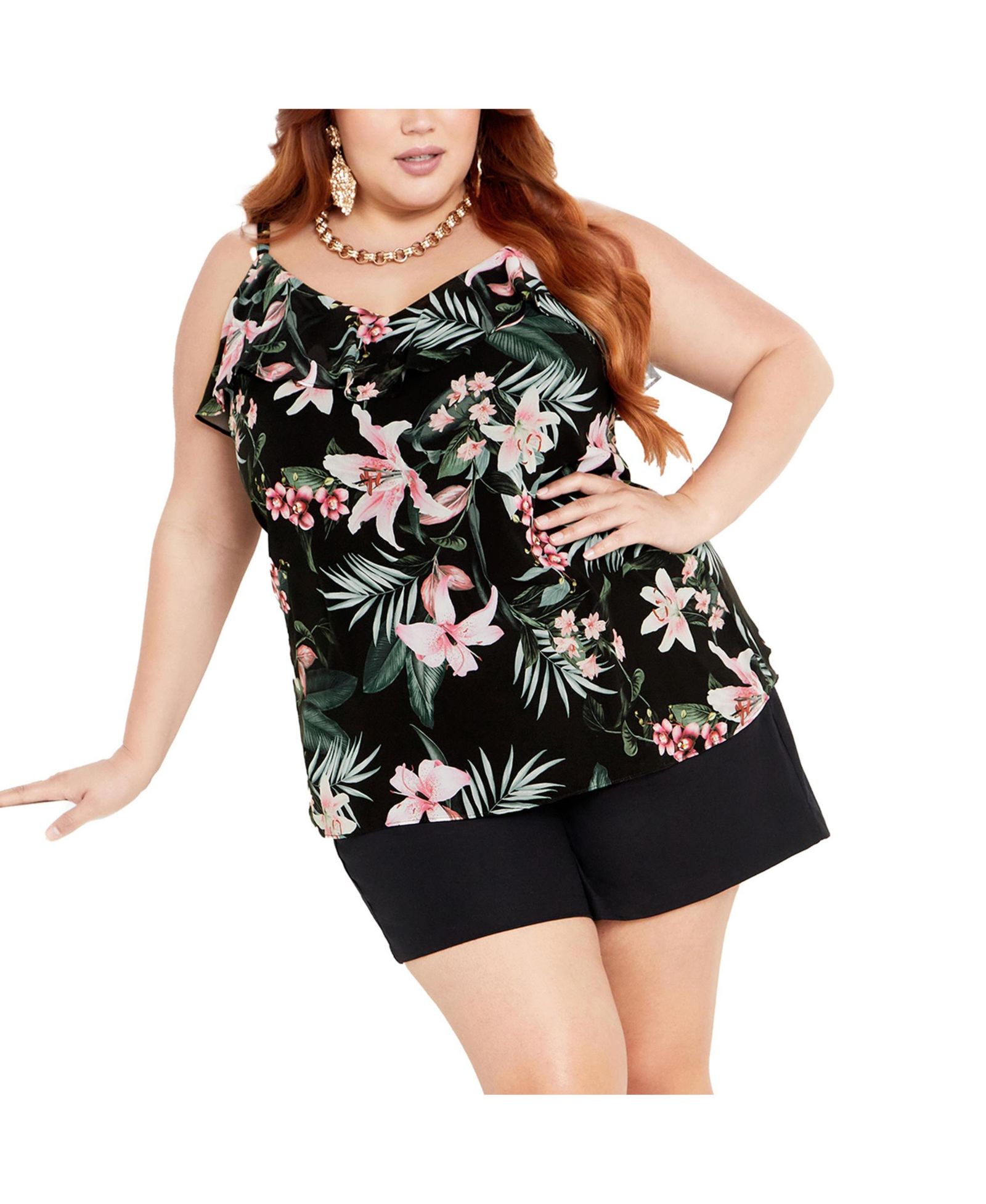 Женский топ CITY CHIC Plus Size Nicole Print Cami