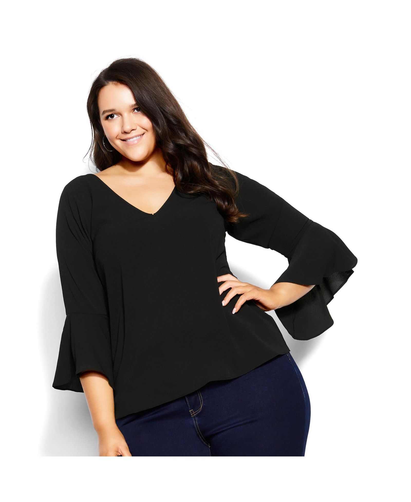 CITY CHIC Plus Size Bell Sleeve Top