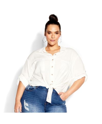 CITY CHIC Plus Size Tropical Tie Top