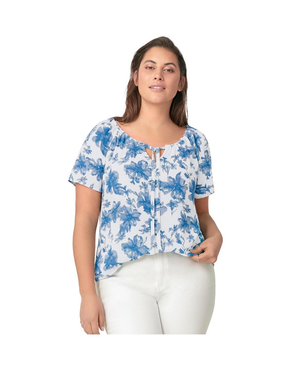 Блузка Ellos Plus Size Keyhole Peasant
