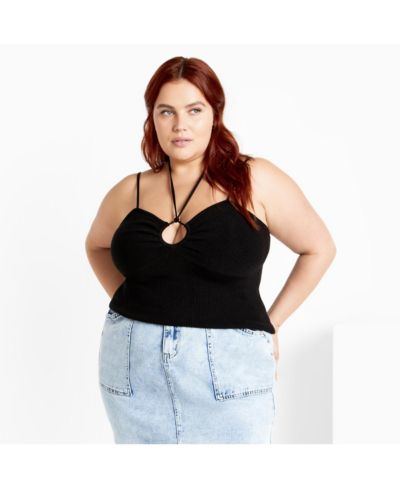 CITY CHIC Женский топ Jez Ribbed Halter