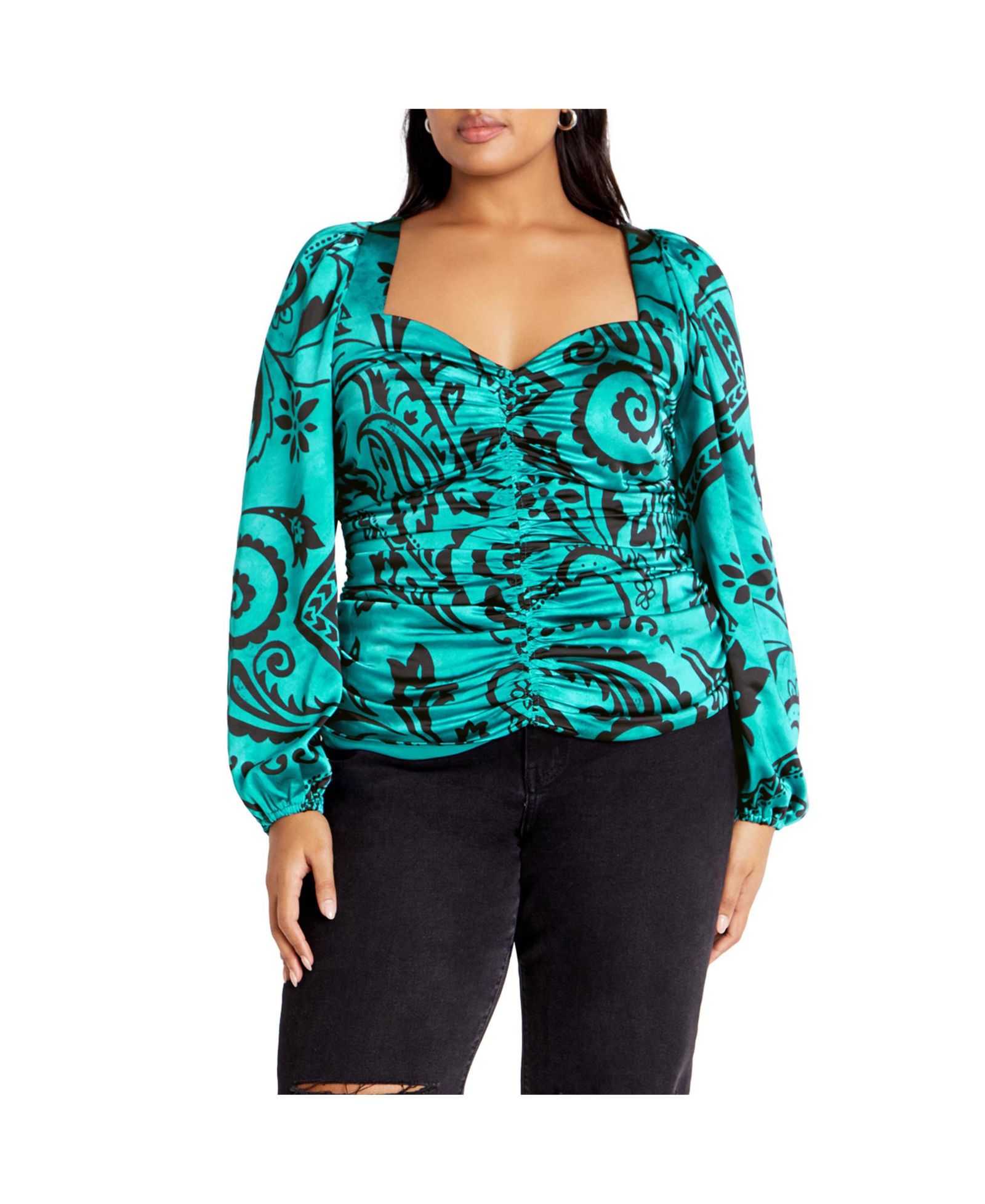 CITY CHIC Plus Size Fleur 2 Piece Decorative Flower Neck Tie Top