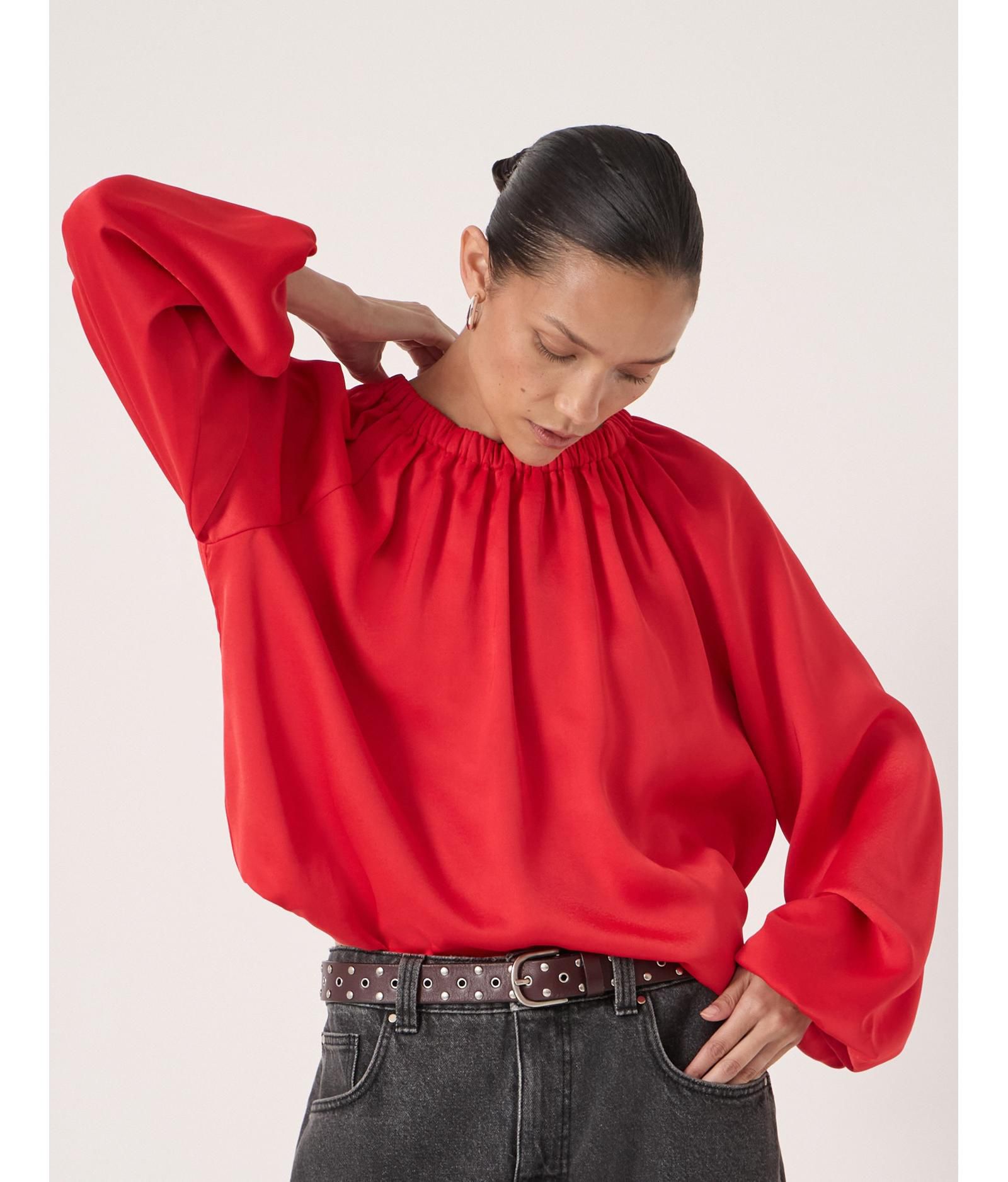 Hush Women's Satin Bubble Hem Top