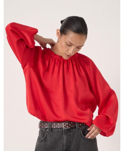 Hush Women's Satin Bubble Hem Top