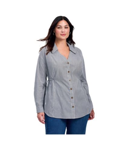 AVENUE Женская рубашка Ray Stripe Poplin с завязками