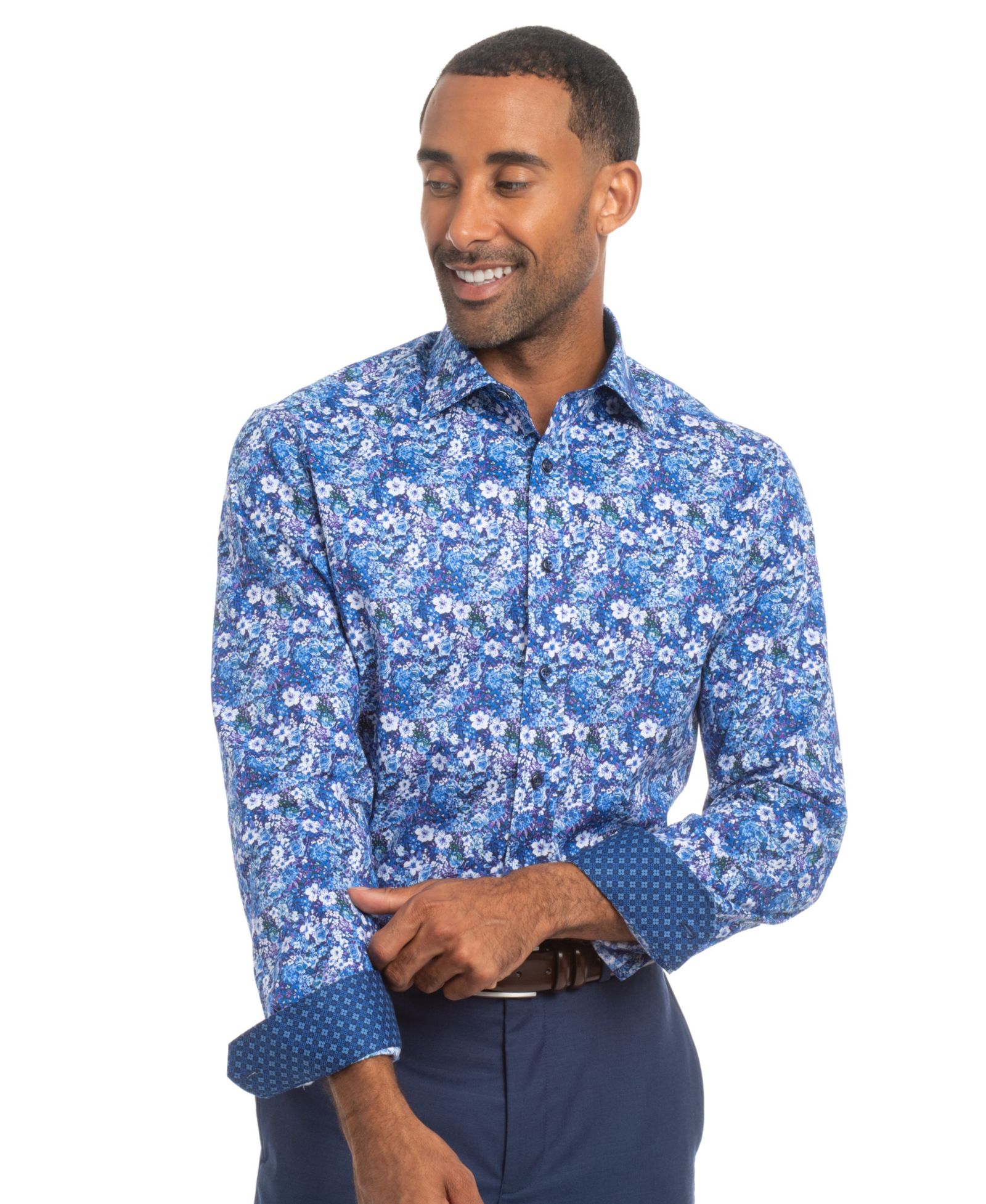 Nick Graham Мужская рубашка Hillside Floral Modern-Fit