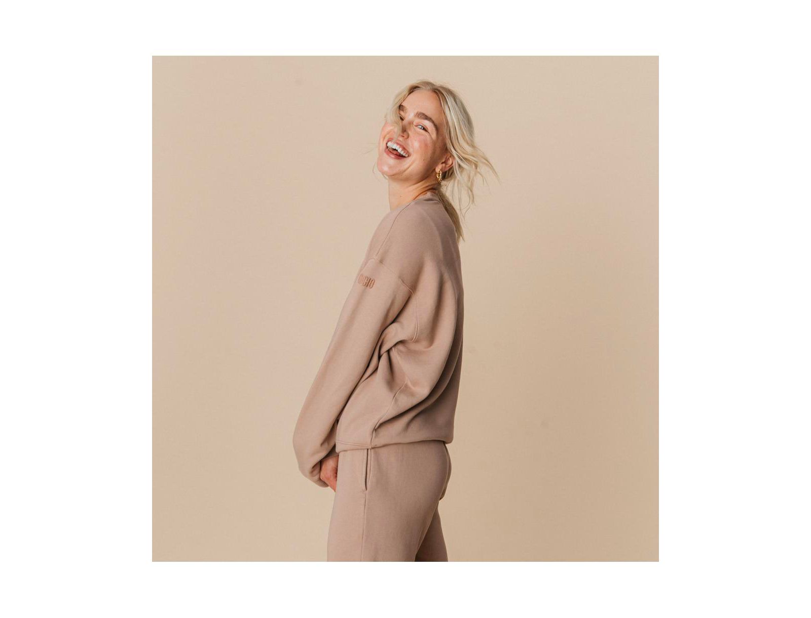 Ocio Women's Organic Cotton Teddy Oversized Crewneck