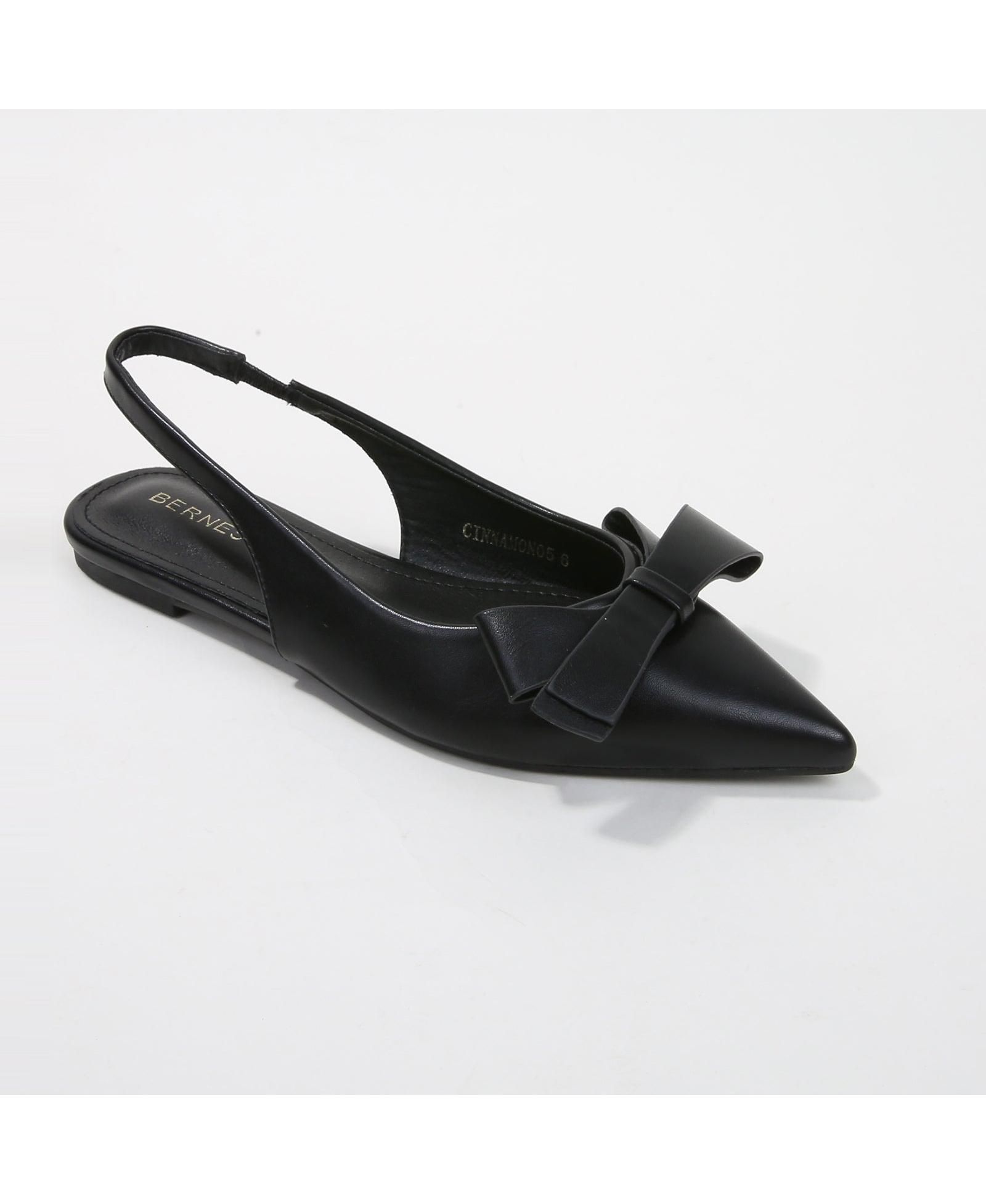BERNESS Cinnamon Slingback Flats with Asymmetrical Bow