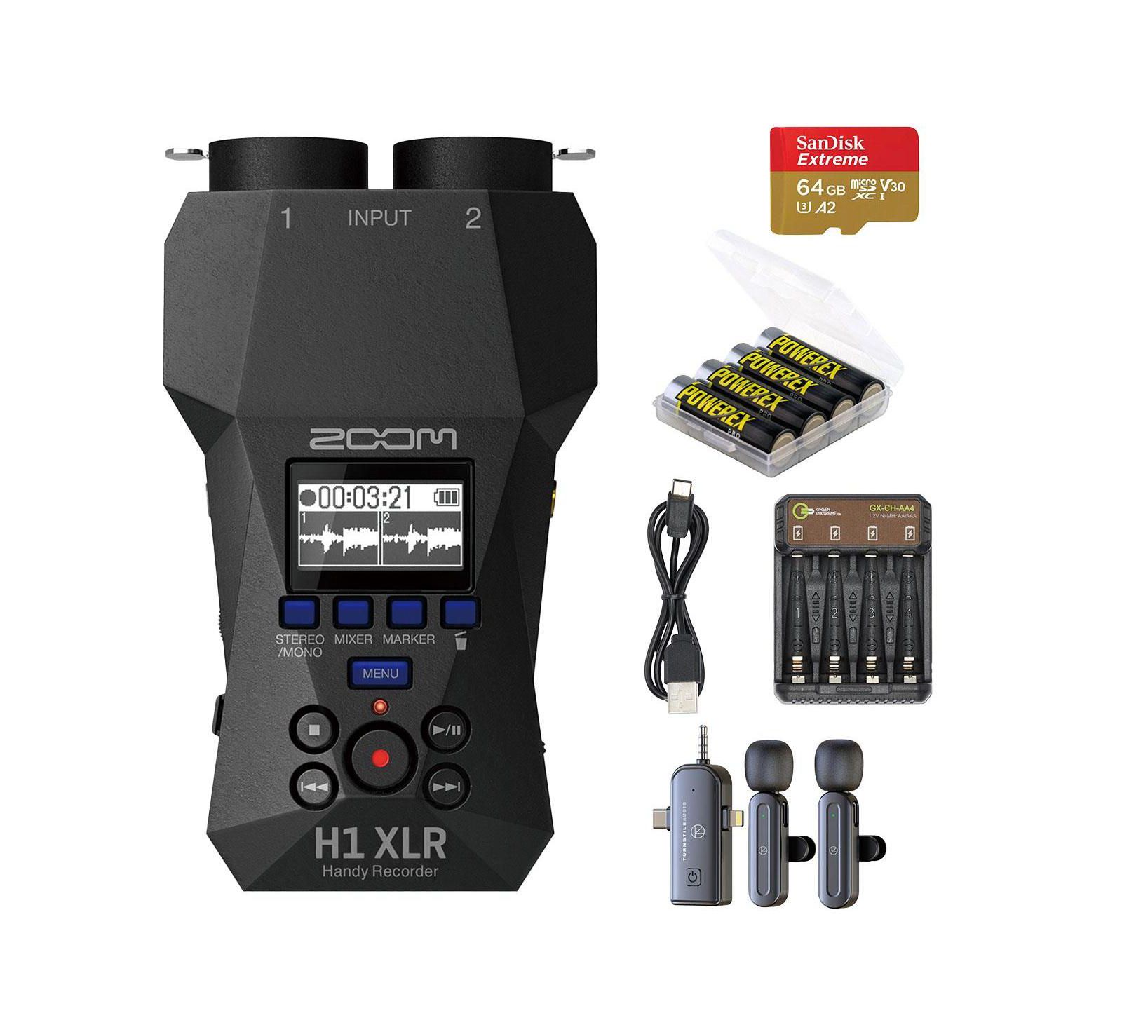 Zoom H1 XLR 32-Bit Float Handy Recorder, Bundle with Accessory Kit