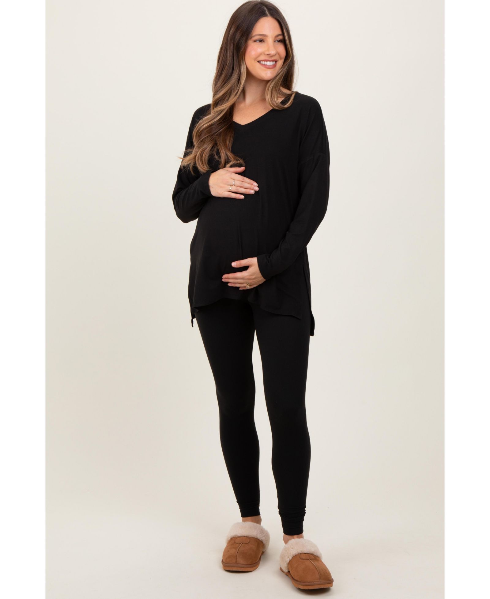 Pinkblush Women's Brushed Knit Oversized Top and Legging Set
