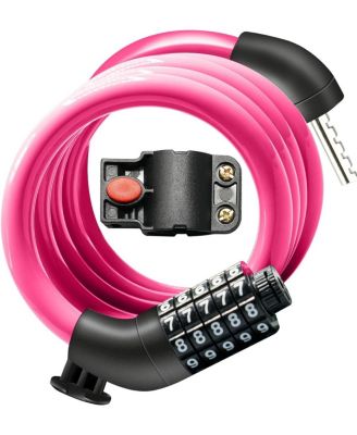 BATFOX Bike Lock Cable with Combination, Heavy-Duty 5-Digit Resettable Bicycle Lock Anti-Theft, w/ Mounting Bracket for Bicycle and Scooters