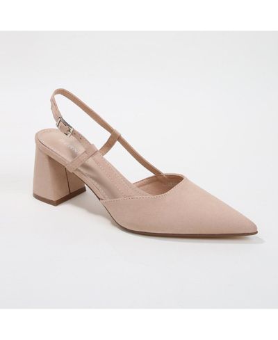 Женские туфли BERNESS Carrington Faux Suede Slingback Block Heel Pumps