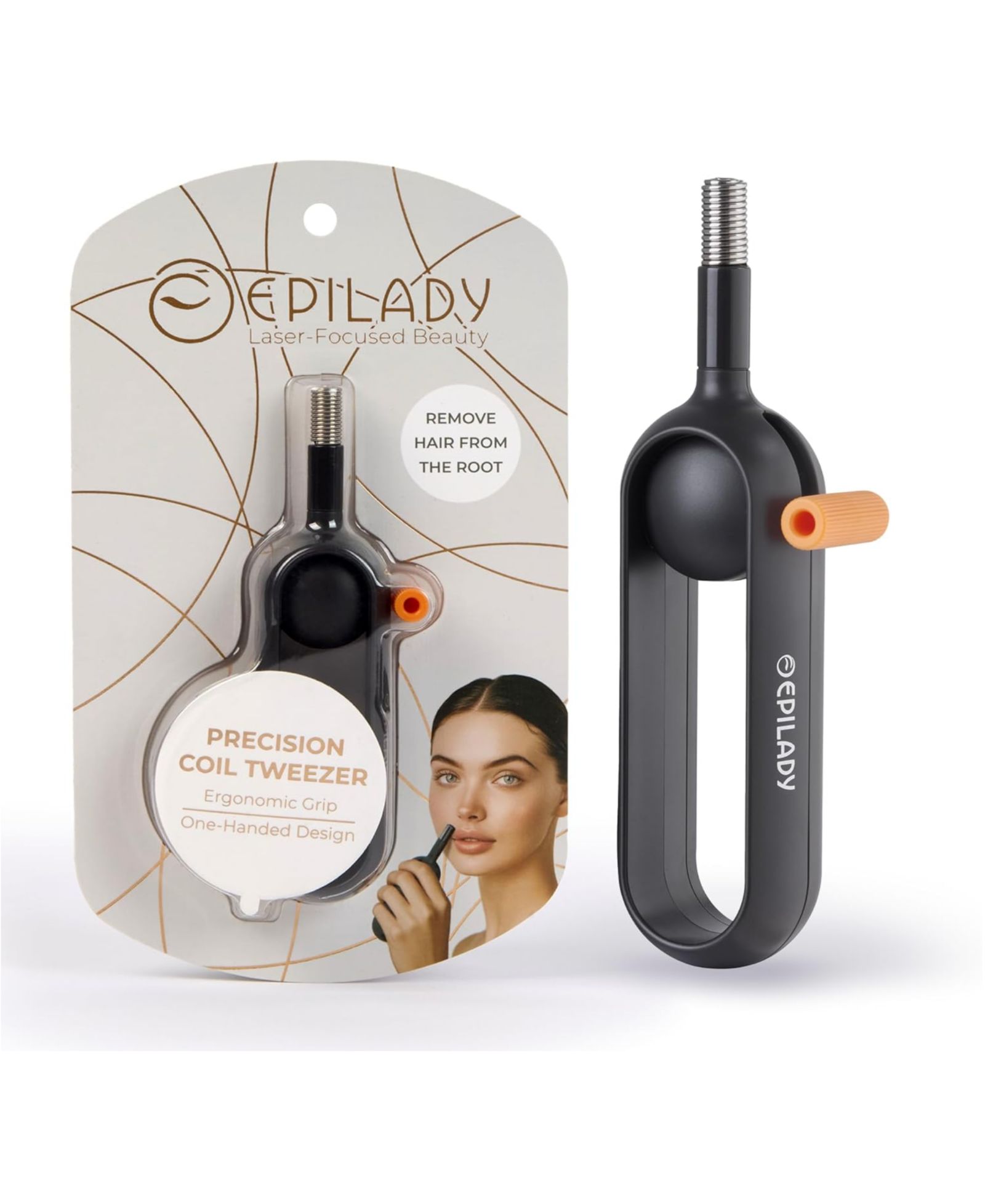 Пинцет Epilady Precision Coil с эргономичной ручкой для удаления волос на лице и бровях