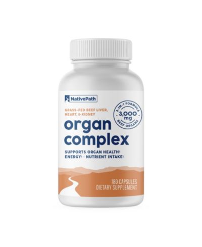 NativePath Grass Fed Beef Organ Complex - Liver, Heart, Kidney Supplement for Energy and Immune Support - New Zealand Sourced, 30 Servings