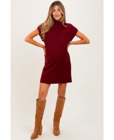 Pinkblush Women's Olive Ribbed Knit Short Sleeve Sweater Dress