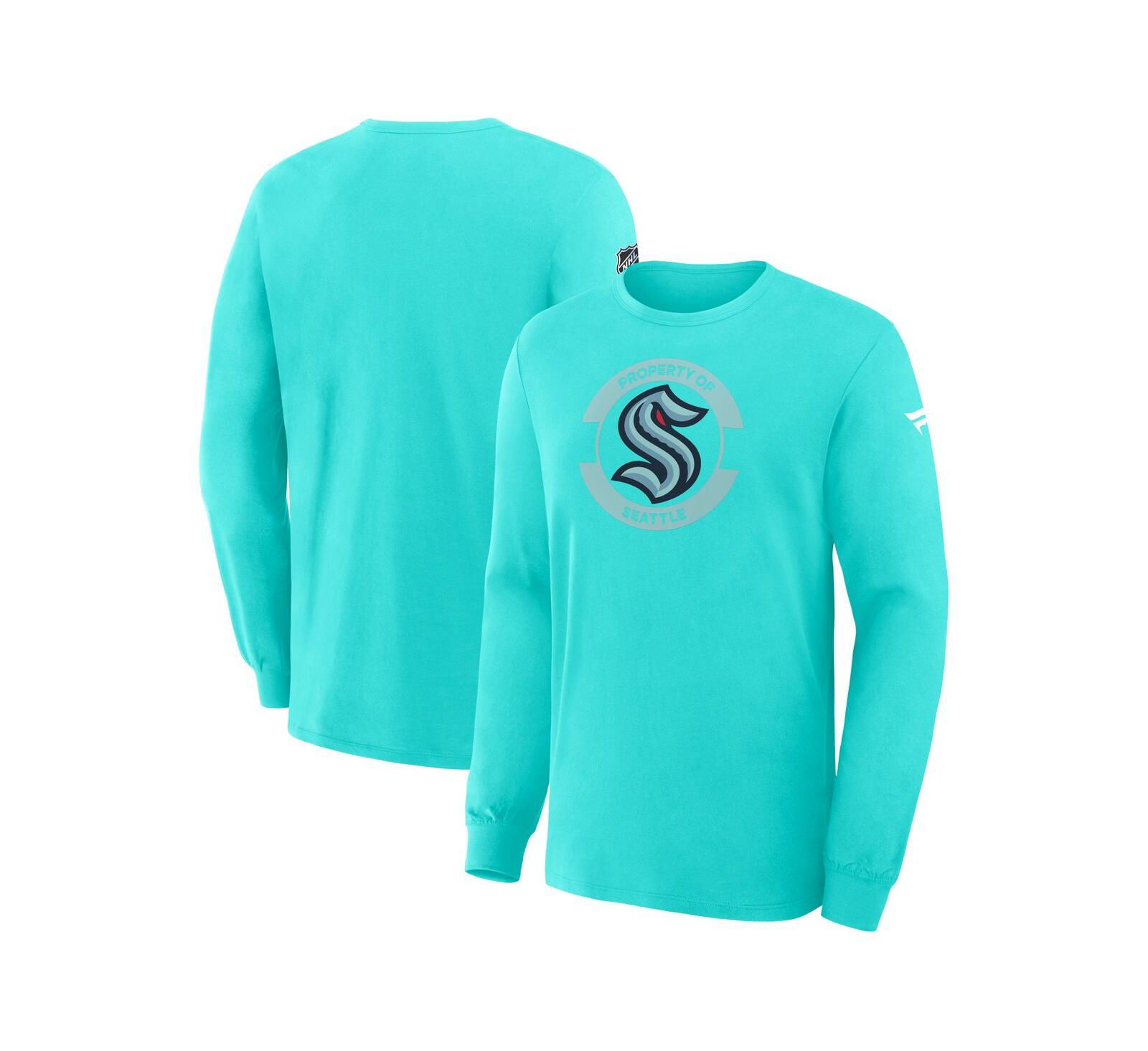 Fanatics Men's Light Blue Seattle Kraken Authentic Pro Property Of Practice Long Sleeve T-Shirt