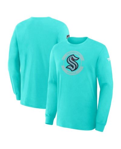 Мужская футболка с длинным рукавом Fanatics Seattle Kraken Light Blue Authentic Pro Property Of Practice